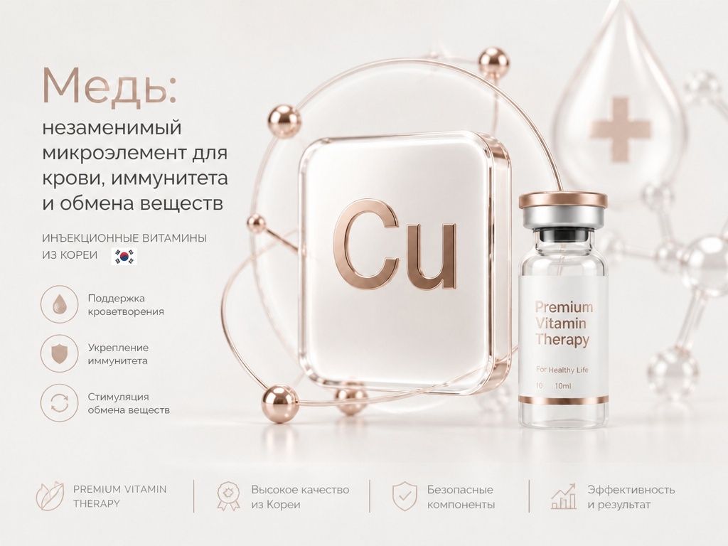 Медь: незаменимый микроэлемент для крови, иммунитета и обмена веществ