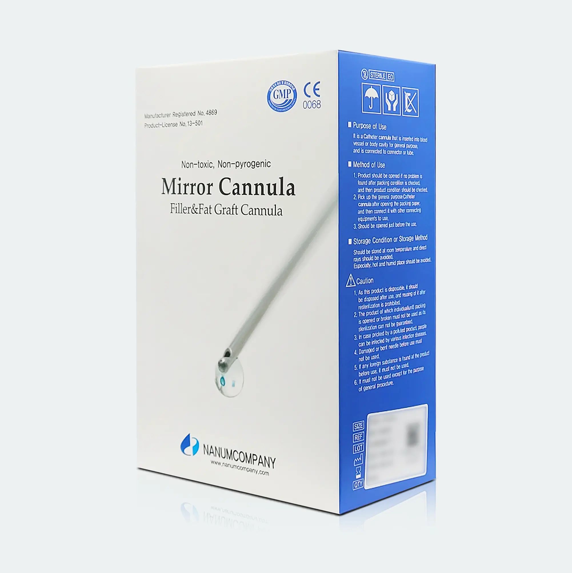 Mirror Cannula Нетоксична, не пирогенична (без защемляющей иглы) 50шт в упаковке